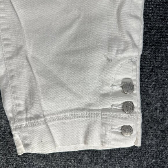 NYDJ Not Your Daughters Jeans Womens 6 White Denim Cotton Stretch Crop Button - Picture 3 of 10
